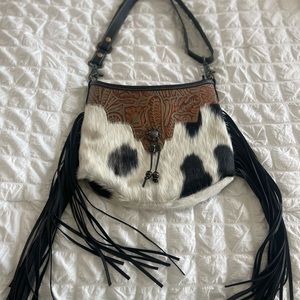 Cowhide and Fringe Myra Bag Handbag